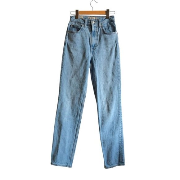 Levi’s 70s High Slim Straight Jeans Size 24 Light Wash Vintage Stonewash Style - Picture 2 of 15